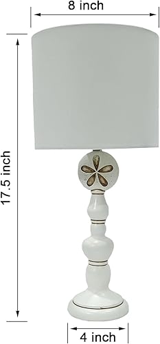 Miniatura 3 de Lámpara de mesa con pantalla de lino, soporte de resina para sala de estar, dormitorio, oficina en casa (bombilla no incluida)