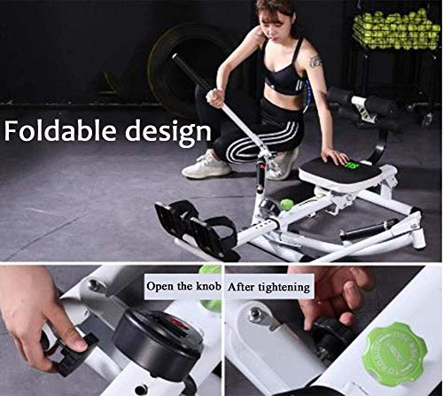 Image of Home Rowing Machine Rowing Machines for Home use Foldable Hydraulic Rowing Machine 12 Level Hydraulic with LED Monitor 100KG Capacity Workout Equipment for Home Gym