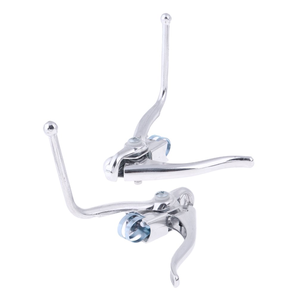 Geardeangloow Silver 1 Pair Alloy Double Road Brake Levers Racing Handlebar Bike Bicycle Cycle