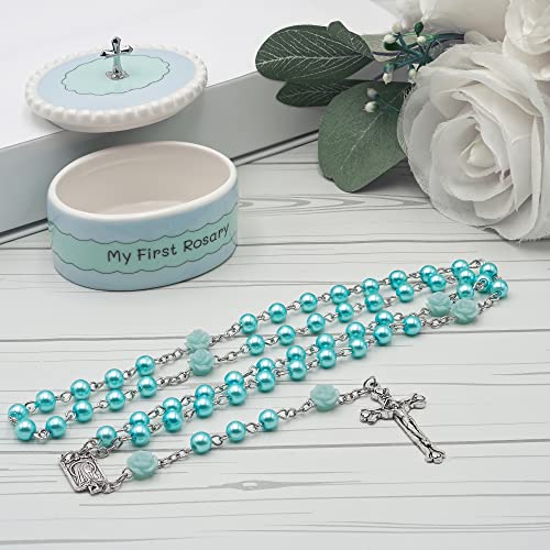 Alternative view of Cascade Goods - Blue My First Rosary and Keepsake Box, Catholic Baptism Gifts for Boys, Blessed First Communion Gifts for Boys or Girl Christening from Godparents