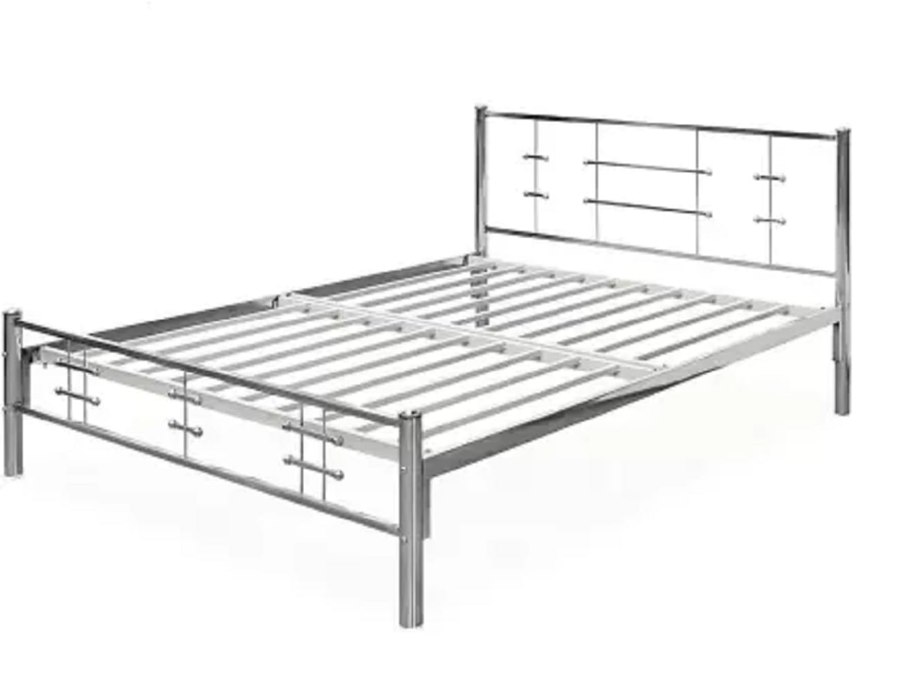 Stainless Steel Metal Bed Frame Without Mattress 5 Year Manufacturing Warranty (4 X 6 Feet, Stainless Steel Metal Bed)