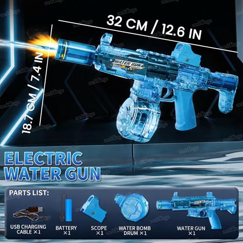 Image of Zest 4 Toyz Electric Water Gun Toy for Kids | USB Rechargeable Water Gun | Electric High-Pressure Automatic | Long-Range Shooting | Summer Beach Toy for Boys & Girls - Multi