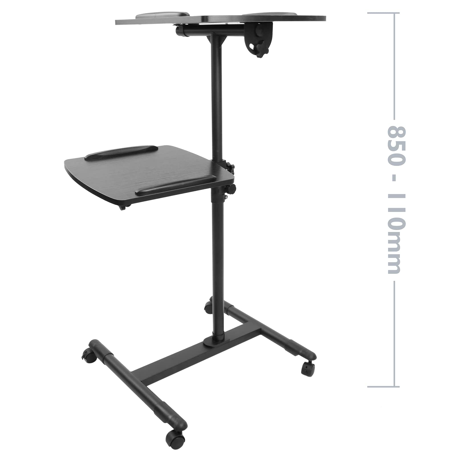 BeMatik - Carrito para proyector y ordenador portátil. Soporte negro para notebook con ruedas