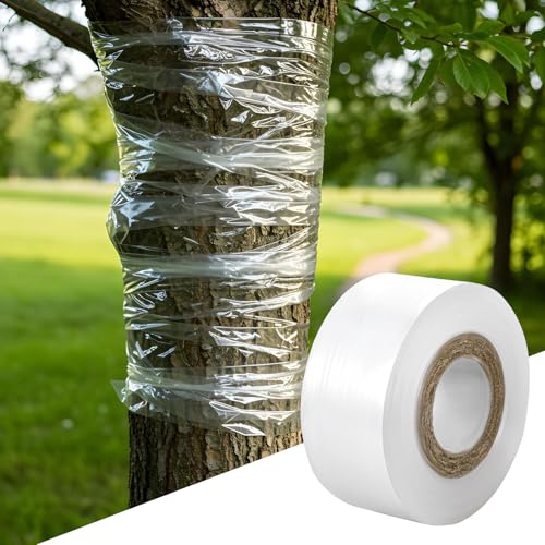 Image of QfwdfcTrenz Grafting Tape, 3cm x 150M Stretchable Garden Plants Repair Budding Tapes Nursery Sealing Tapes Grafting Clear Film Garden Hand Tools for Fruit, Floral, Tree and Plants