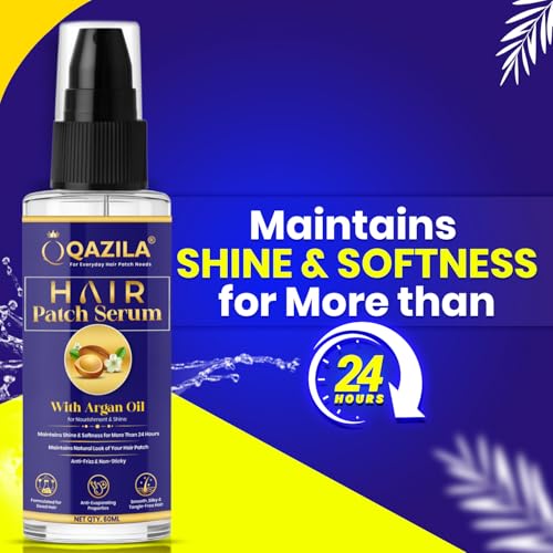 Image of Qazila Hair Patch Serum | Shiny & Natural Look For 24 hours | Detangling Effect | Infused with Argan Oil | 60 ml