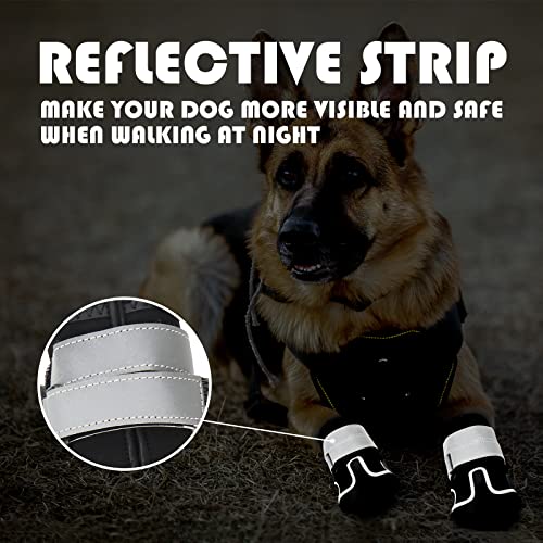 Odriew Dog Boots & Paw Protectors, Dog Shoes For Large Dogs, 4Pcs Medium Dog Booties With Rugged Anti-Slip Sole And Outdoor Reflective For Snowy Day, Hot Pavement, Waterproof In Rainy Weather (6) #TOP2