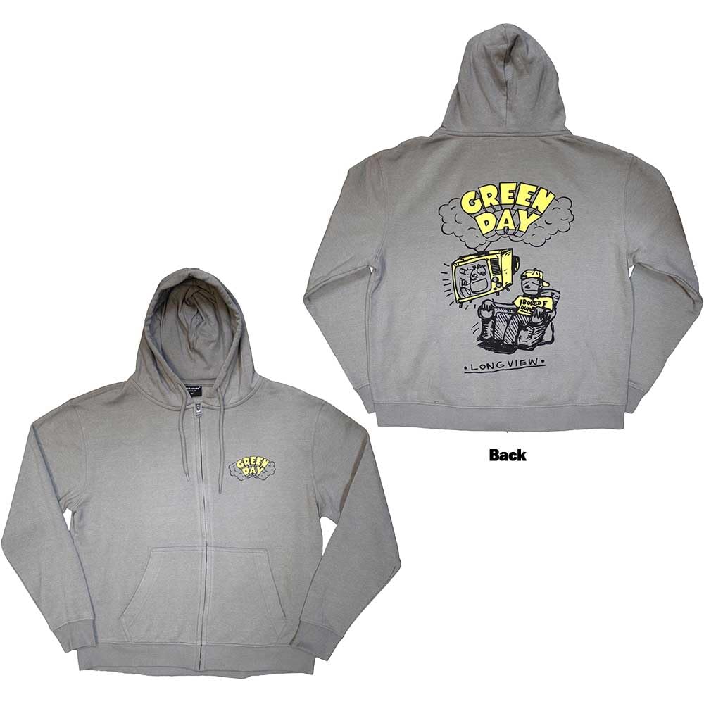 Rock Off officially licensed products Green Day Longview Doodle - Sudadera con capucha y cremallera