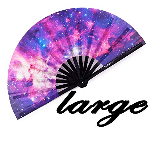 meifan Large Rave Folding Hand Fan for Women Men, Chinese Japanese Bamboo Fan