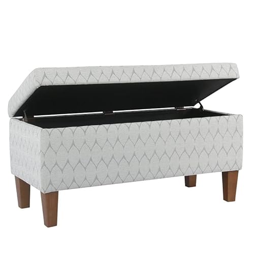 Homepop Textured Large Decorative Storage Bench, Gray And Brown, 36 X 16 X 18 Inches #TOP6