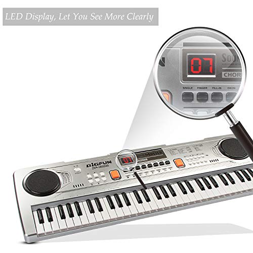 Bigfun Keyboard Piano For Kids, 61Key Multifunction Electric Piano Keyboard Educational Instrument Toy For 3 4 5 6 7 8 9 10 11 12 Years Old Boys And Girls With Microphone… #TOP3