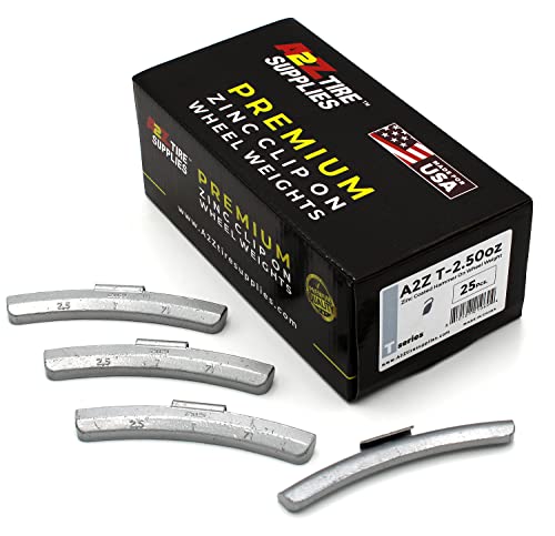 A2Z Tire Supplies T Series Hammer on ZINC Wheel Weights Coated (2.50oz) Box of 25pcs