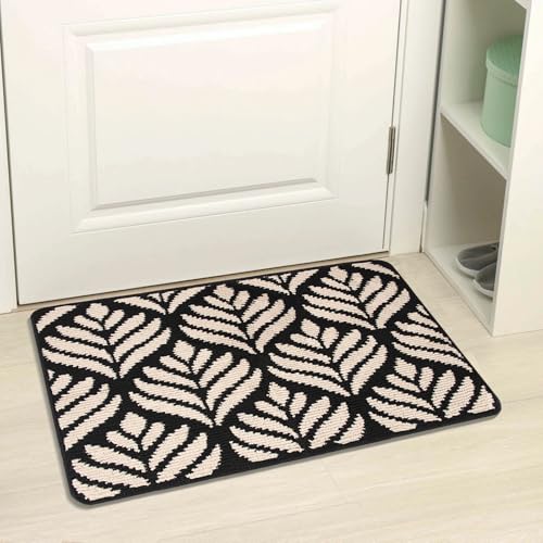 BELICOO Fußmatte Innen und Außen 50 * 80cm, Schwarz Sauberlaufmatte Türmatte, Schmutzfangmatte Waschbar, Fussmatte für Hund, Eingang, Haustür & Flur