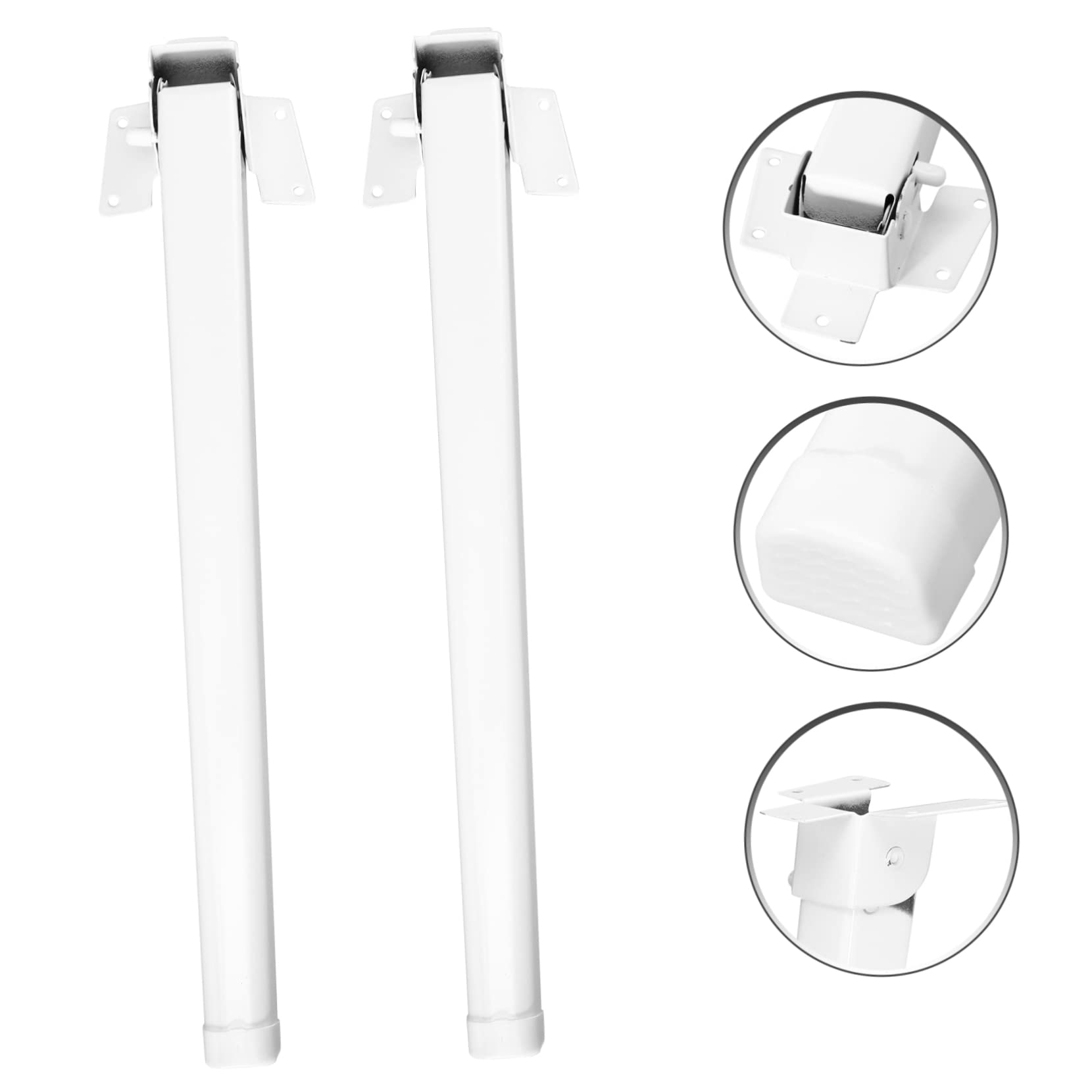 Angoily 4 Stück Metall Klapptischbeine 28cm Hoch, Weiß, Eisen