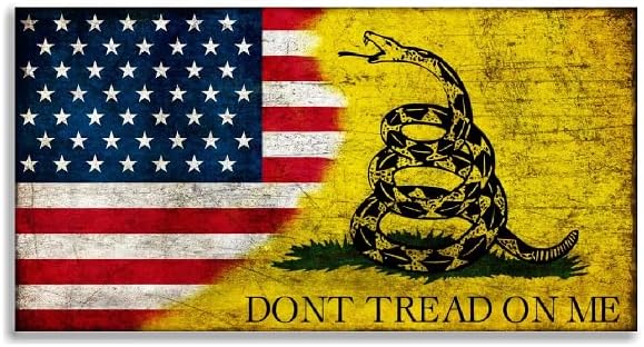 (Multi Sizes) Dont Tread On Me American Flag Sticker Custom Vinyl USA Merica United States Marines Army Navy Airforce (5" x 2.6")