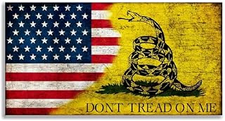 (Multi Sizes) Dont Tread On Me American Flag Sticker Custom Vinyl USA Merica United States Marines Army Navy Airforce (5" x 2.6")