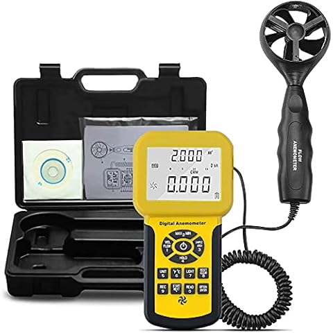 Digital Anemometer Handheld CFM Pro Anemometer HVAC Wind Speed Meter with Backlight Max/Min/Avg Functions for Measuring Wind Speed Air Velocity CFM Air Flow Meter Cover