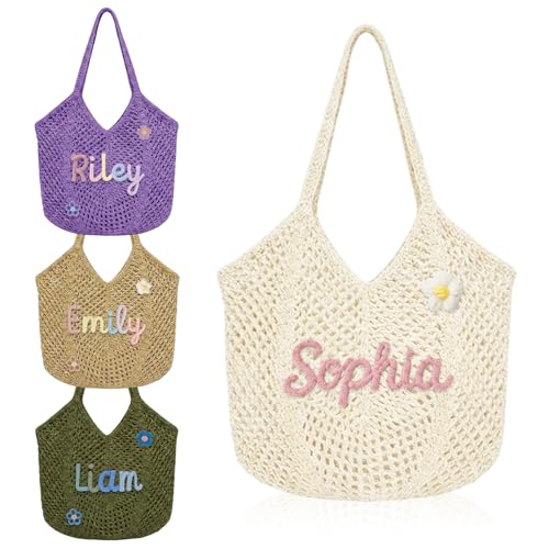 Bolsa de Playa de Ganchillo Personalizada para Mujer