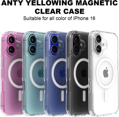 Image of DIZORO Crystal Clear Magnetic Compatible with iPhone 16 Case with Anti-Yellow Anti-Scratch Shockproof Transparent Cover
