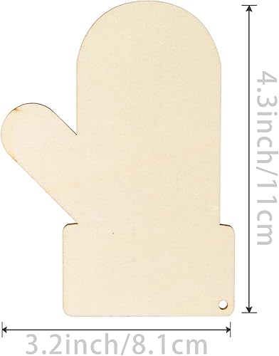 Miniatura 2 de Manopla de Navidad de madera en blanco con cordeles, adornos sin terminar para Navidad, boda, fiesta de cumpleaños, Navidad, día de Acción de