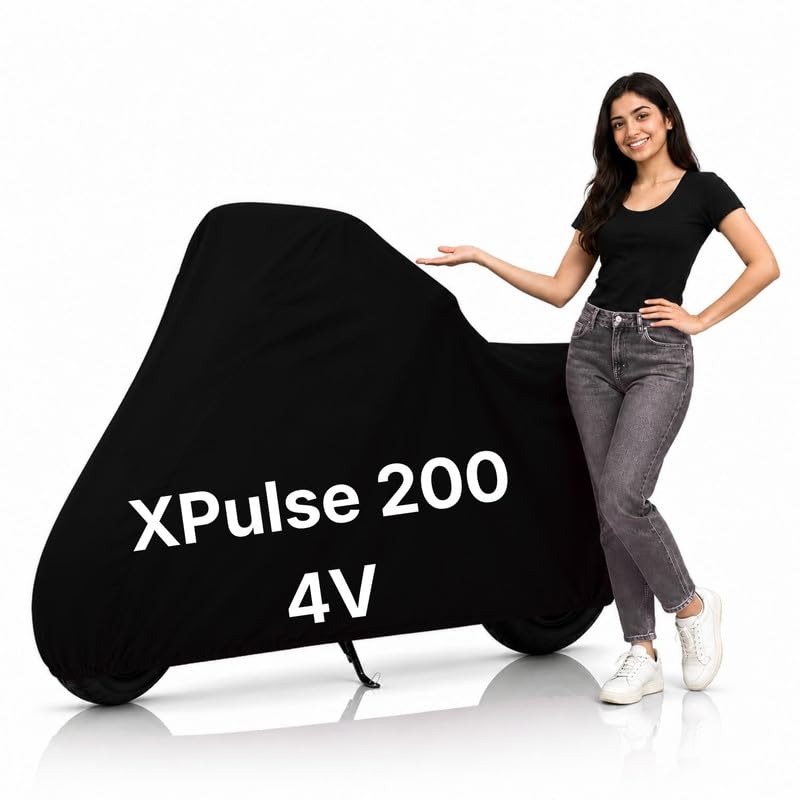 Image of Ultra-Protect Bike Body Cover for Herro XPulse 200 4V Cover| 100% Waterproof, Dustproof & Scratch Resistant | Heavy Duty Two Wheeler Covers with UV Protection, Heat Resistant | All Weather (Black)