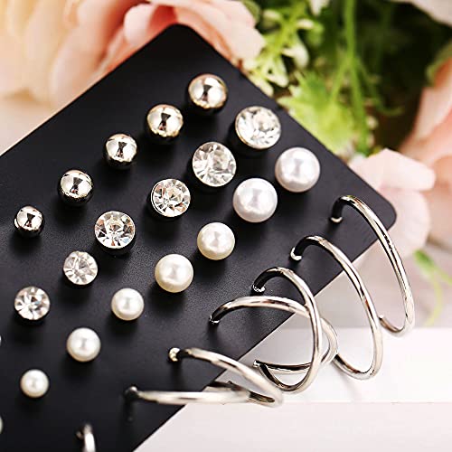 Image of Shining Diva Fashion Stylish Combo Design 6 Pairs Metal Earrings for Women and Girls (F12787er)