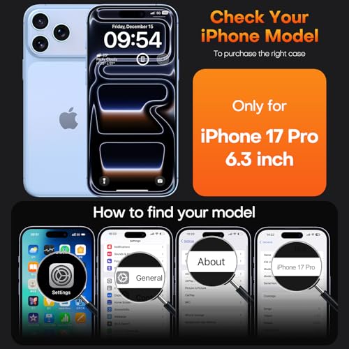 Image of TAURI for iPhone 17 Pro Case, with Screen Protector, Star Blue | Full Camera Protection, Anti-Yellowing Military-Grade Protection Shockproof Slim Phone Case for iPhone 17 Pro