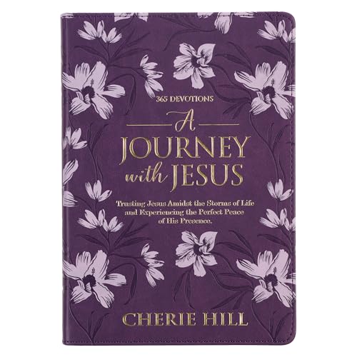Image of A Journey with Jesus 365 Devotions for Women, Purple Floral Faux Leather Flexcover