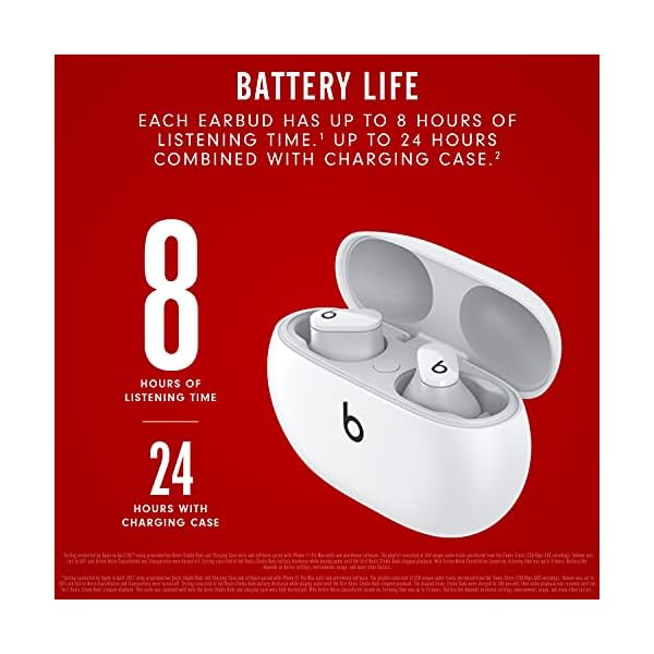 Beats Studio Buds - True Wireless Noise Cancelling Earbuds - Compatible with Apple & Android, Built-in Microphone, IPX4 Rating, Sweat Resistant Earphones, Class 1 Bluetooth Headphones - White