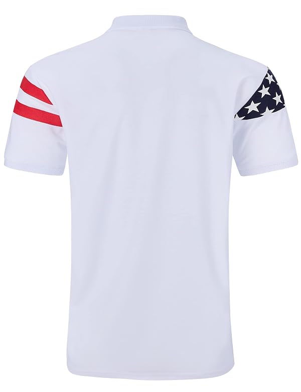UNIFACO Mens American Flag Polo Shirt USA Patriotic Golf Shirts 4th of July Golf Polos Memorial Day T-Shirts Size XL by UNIFACO - Used condition - Image 2