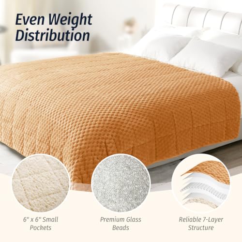 Image of Fleece Weighted Blanket for Adults 60 inch x 80 inch 15lbs Soft Fuzzy Blankets