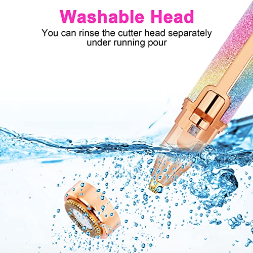 ACWOO-Depiladora-Facial-Mujer-Electrica-Depiladora-Cejas-Portatil-2-en-1-Rasuradora-Mujer-USB-Recargable-con-Cabezal-de-Repuesto-y-Luz-LED-Afeitadora-Sin-Dolor-para-Cara-Nariz-Labio-Iridiscente