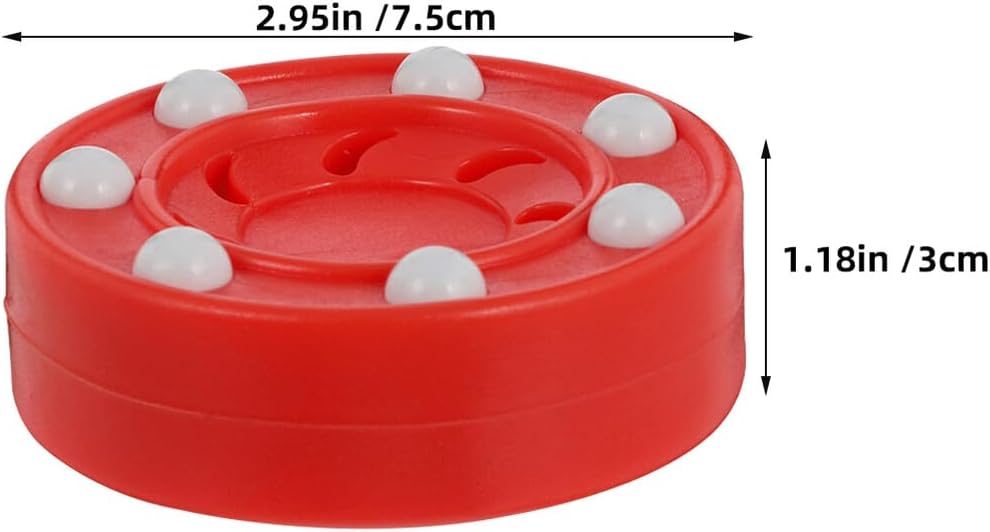 Milisten 4pcs Roller Hockey Training Pucks Set with Red and Green Plastic Balls for Inline and Street Hockey Practice Weighted Ground Pucks