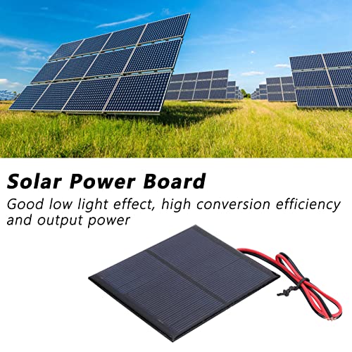 Walfront 5-teiliges Mini-Solarpanel Power Board Solarpanel Solarzelle Solar Power Board-Modul + 30 cm Rotes und Schwarzes Kabel DC5.5V 160mA