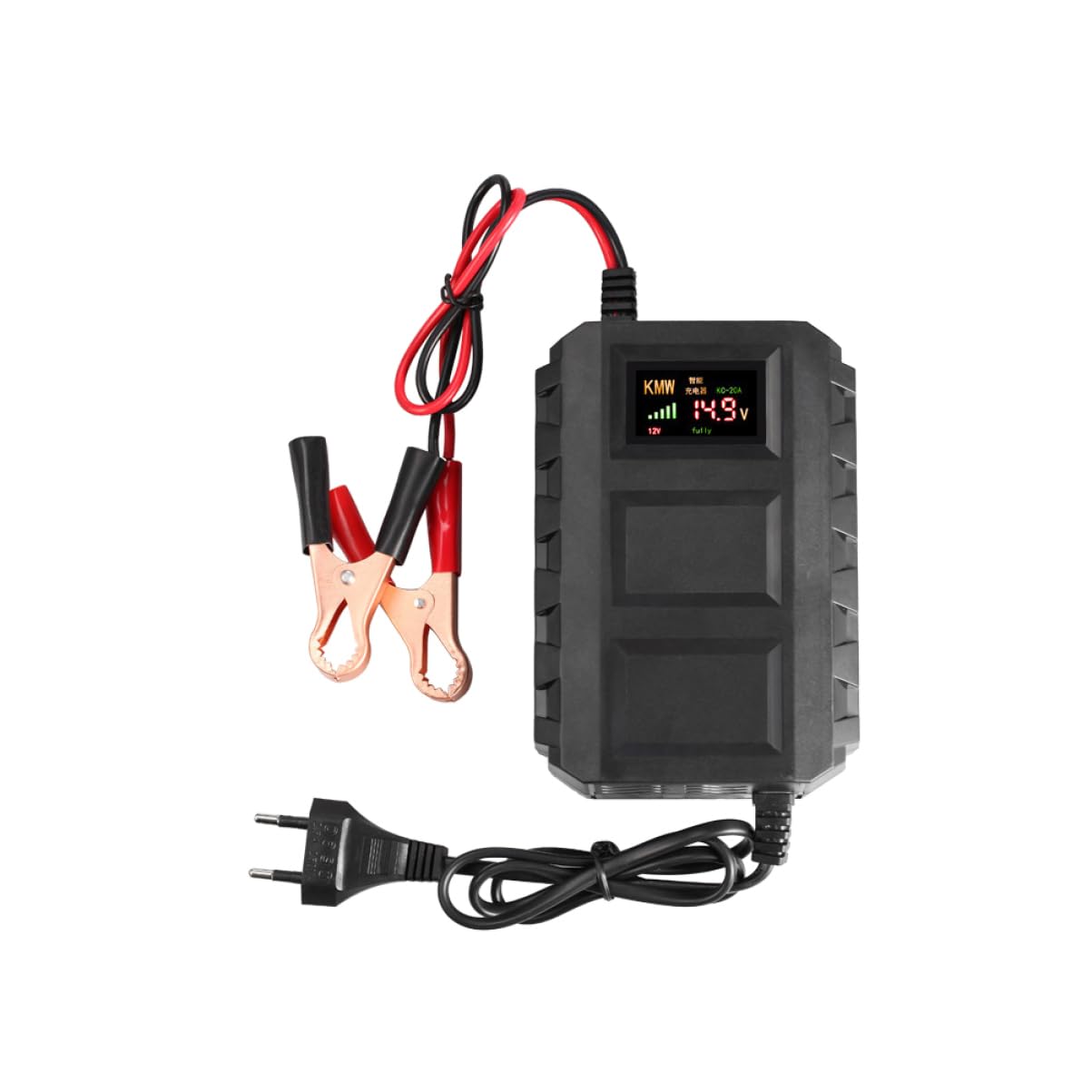 Chargeur de Batterie 12 V 20 A en Plastique Noir pour Moto