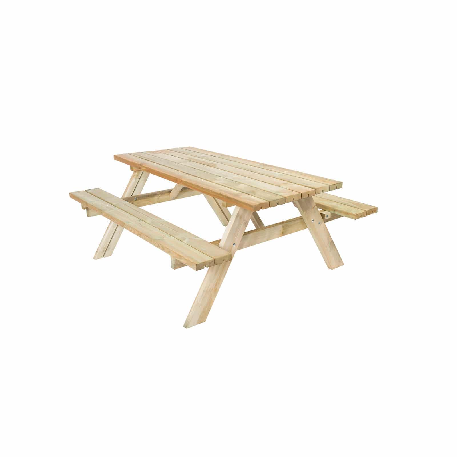 Gardiun KSU12893 - Tavolo da picnic panche pieghevoli 200 legno trattato 198 x 154 x 74 cm 42 mm 6-8 persone