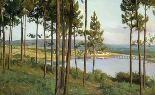 XcBAIHOUD Pinturas Famosas Mural Pintura Cuadros Popular La Ria Del Burgo di Francisco Llorens Diaz para Regalo 60x90cm