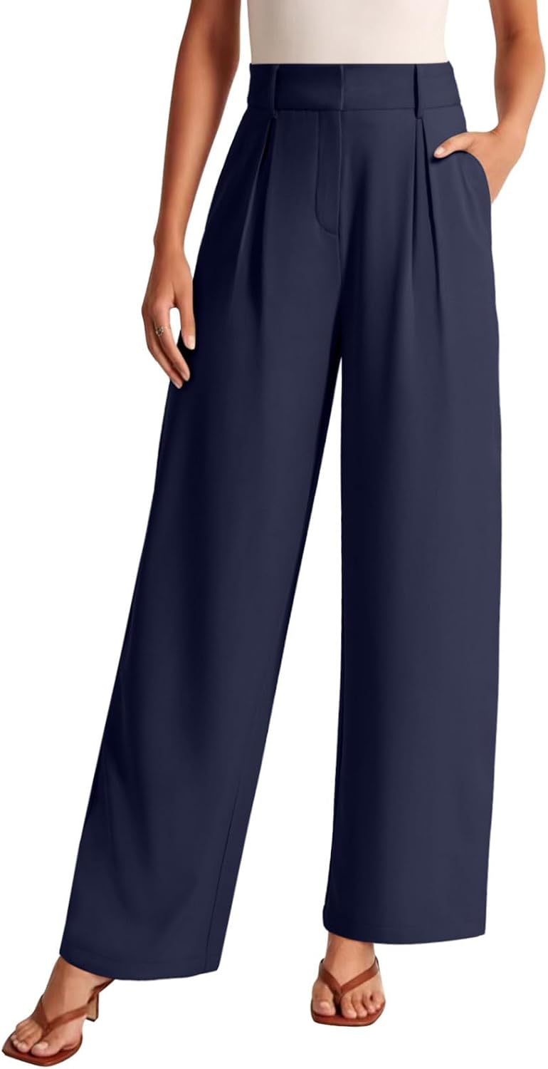 NIMIN High Waisted Dressy Pants for Women Straight Leg Business Casual Work Trousers Office Slacks with Pockets