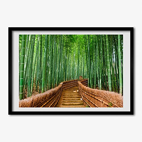 Cadre photo affiche 70x50 foret de bambous pour habiller un mur vide