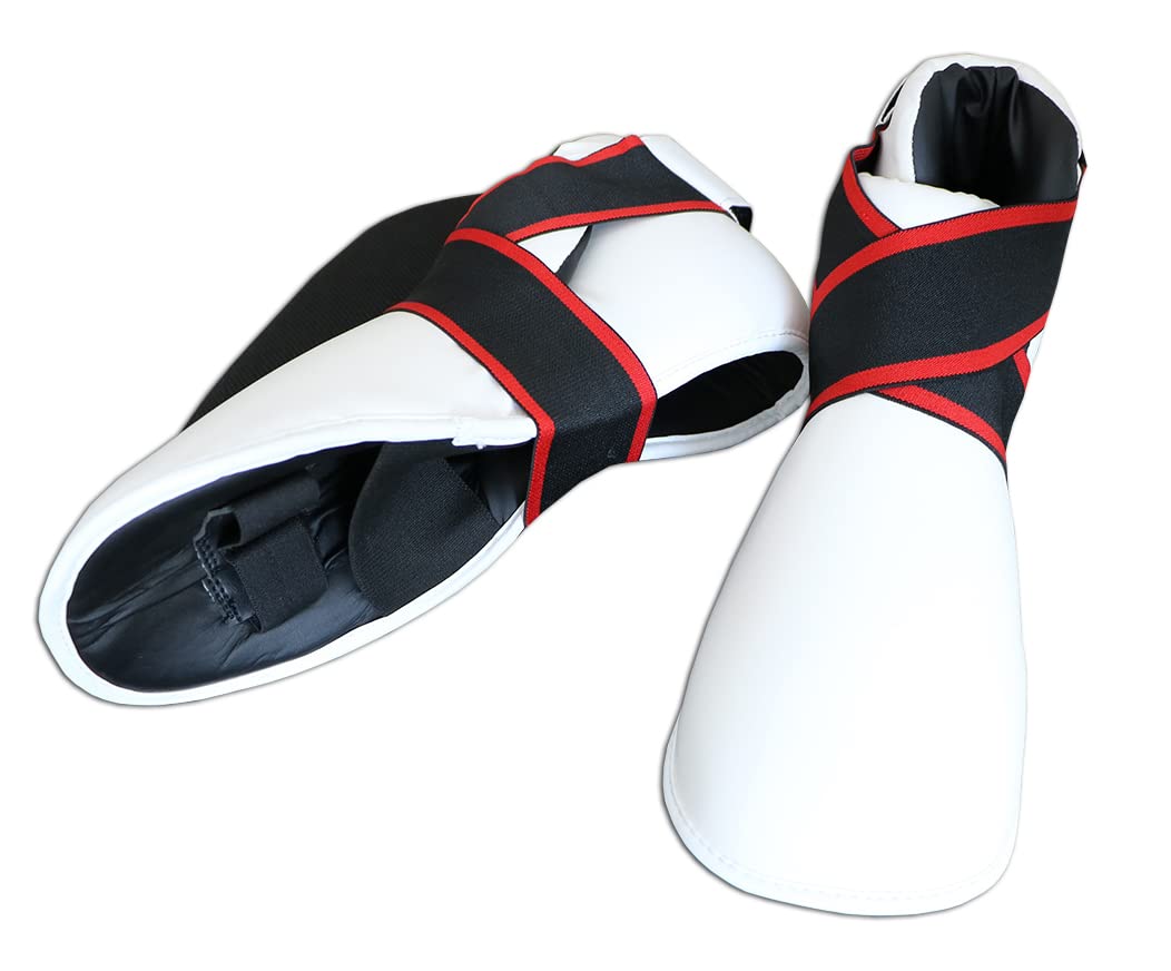 Semi Contact Kick Boxing Cut Boots Taekwondo Martial Arts Sparring Shoes Kombat (Medium, White)