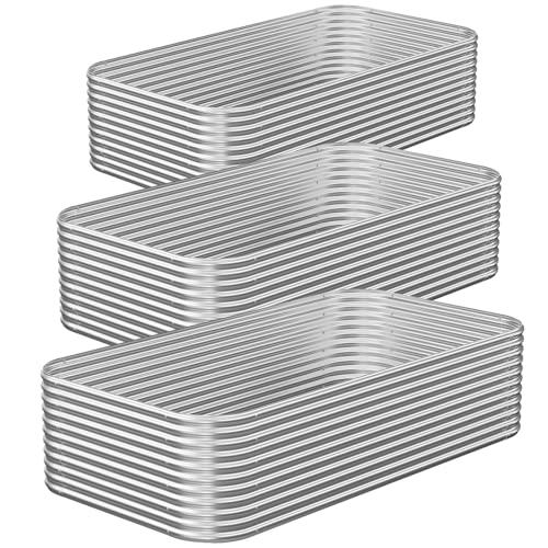 CATMANOR 3 Pack Tall Corrugated Galvanized Steel Raised Garden Bed Outdoor, Metal Above Ground Garden Bed for Vegetables and Flowers, Raised Beds for Gardening-4x2FT