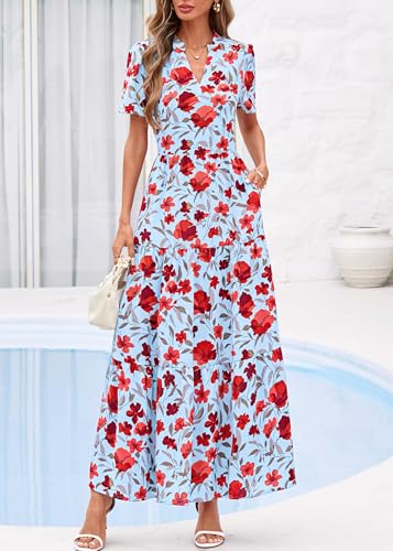 Image of KIRUNDO Womens Floral Boho Flowy Maxi Dress