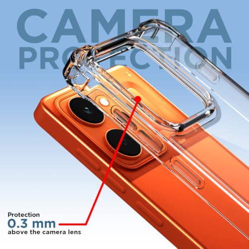 Image of Outlouders Back Cover for Realme P4 Power 5G Clear Transparent PC + TPU Bumper Case with Raised Edges for Shockproof Protection (Transparent)