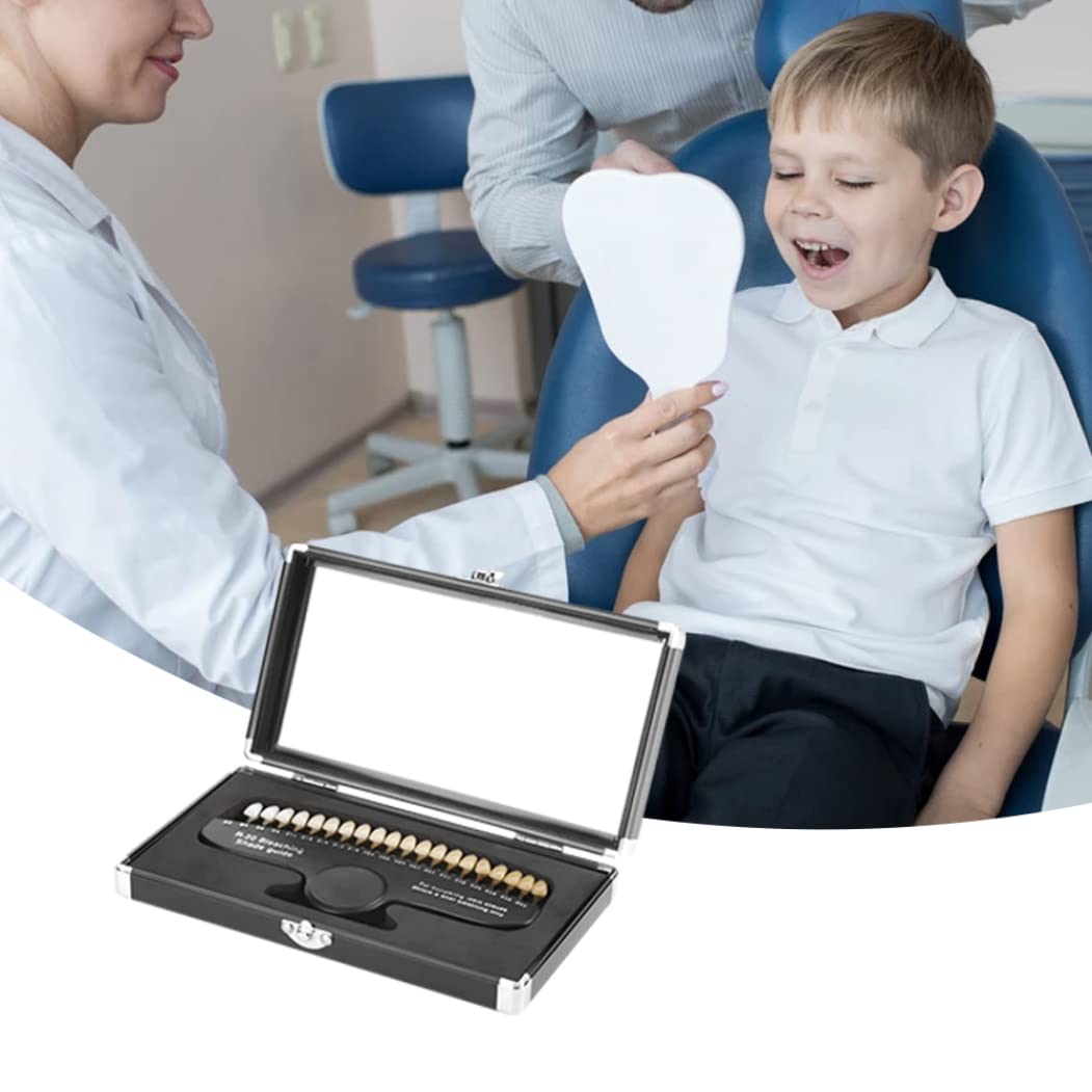 Guía de tonos dentales Guía de tonos dentales de 20 colores con espejo Herramientas de dentista para blanqueamiento dental para seguimiento de dentistas...