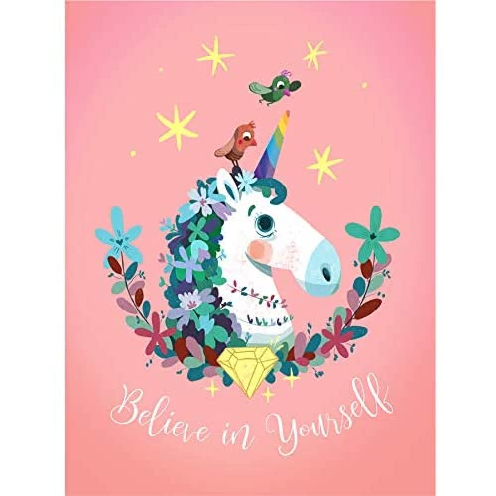 Wee Blue Coo Unicorn Believe in Yourself Wall Art Print
