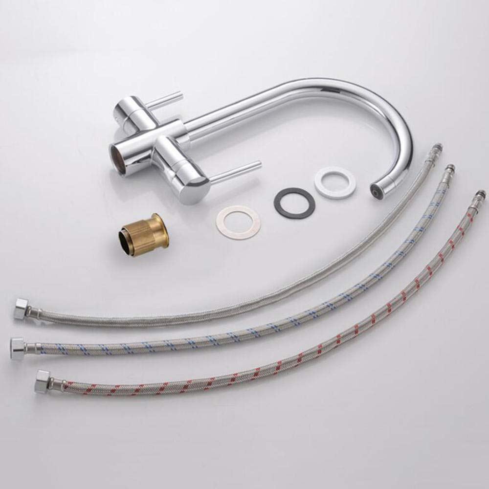 3-Wege-wasserfilter-küchenarmatur, verchromtes Messing, 3-in-1-wasserhahn, heißes und kaltes direkttrinken, Filtration, küchenarmaturen-b