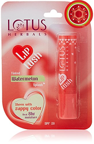 Image of Lotus Herbals Lip Lush Tinted Lip Balm - Watermelon Splash | SPF 20 | 8h Moisturisation | 4g