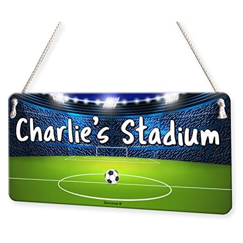 Beenanas Football Stadium Personalised Childs Bedroom Door Sign Name Plaque Cover