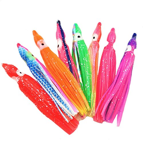 10 pcs 6 cm en PVC Luminous Squid souple Appât Octopus Squid Corps lumineux Leurres phosphorescent en Cover