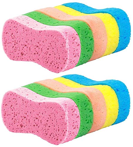 Car Wash Sponges Kitchen Cleaning Sponges Scrubber (Random 10-Color Mix)
