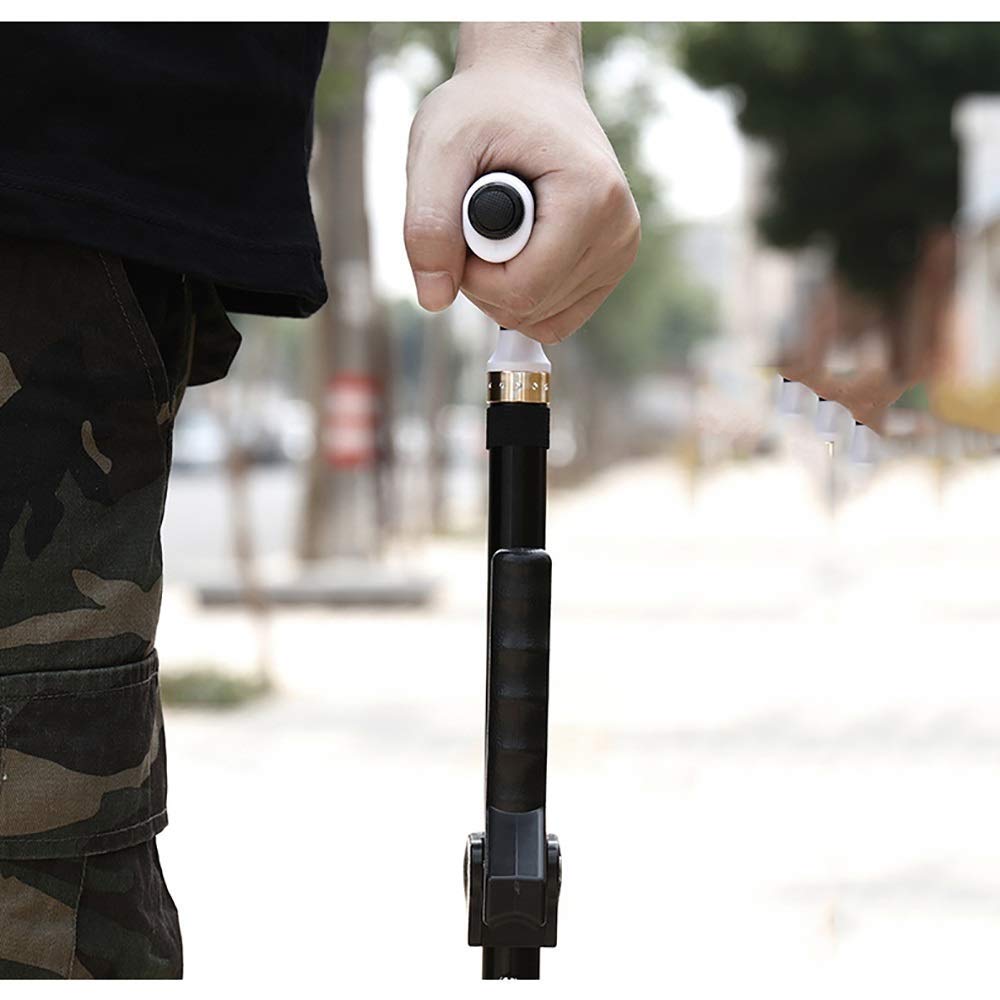 Bastón cuádruple, bastones para caminar con luces LED Altura ajustable Bastón multifunción de cuatro patas Muleta telescópica antideslizante resistente al desgaste Mango ergonómico Apto para ancianos